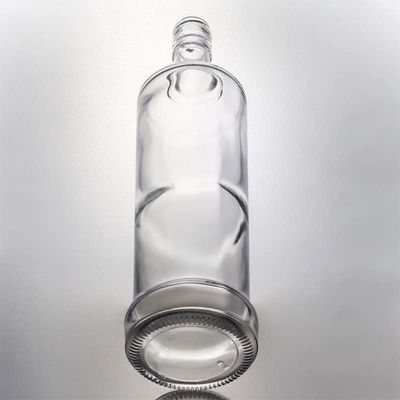 Decal Personalizado em forma redonda 730ml 1000ml Vazio Gin de pedra alta Rum Vodka Whisky Brandy Liquor Garrafa de vidro com vedação de cortiça Tipo