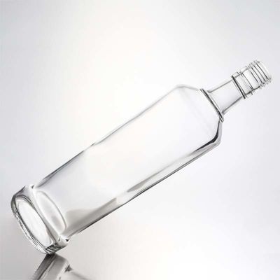 Decal Personalizado em forma redonda 730ml 1000ml Vazio Gin de pedra alta Rum Vodka Whisky Brandy Liquor Garrafa de vidro com vedação de cortiça Tipo