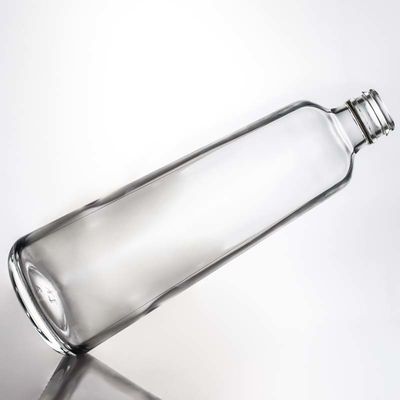 Garrafa de vidro Super Flint Redondo e transparente personalizada para Gin Rum Vodka Whisky 580ml 1000ml