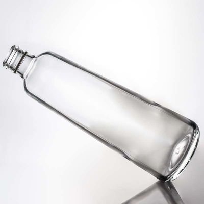 Garrafa de vidro Super Flint Redondo e transparente personalizada para Gin Rum Vodka Whisky 580ml 1000ml