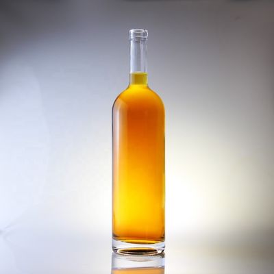 Garrafa de vidro de licor redonda de 75 cl garrafa para tampa de cortiça tipo 1000ml 1750ml Material do colar