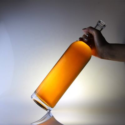Garrafa de vidro de licor redonda de 75 cl garrafa para tampa de cortiça tipo 1000ml 1750ml Material do colar