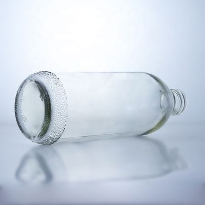 Garrafas de vidro transparentes de 1020 ml com tampa de parafuso e forma única