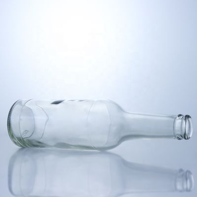 Flint Glass 276ml Brandy Vodka Tequila Garrafa de vidro com cortiça para material do corpo Vidro