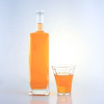 Garrafa de vidro de fundo espesso de 750 ml para bebidas alcoólicas Vinho Whisky Vodka Gin