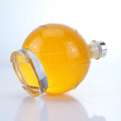 Garrafa de vidro de licor transparente de 350 ml e 500 ml para whisky, rum, gin e brandy