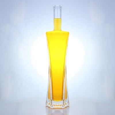 Garrafa de vidro transparente de 500 ml 750 ml 1000 ml com tampa de parafuso Material de base para bebidas industriais Vidro
