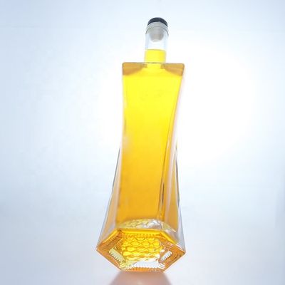 Garrafa de vidro transparente de 500 ml 750 ml 1000 ml com tampa de parafuso Material de base para bebidas industriais Vidro