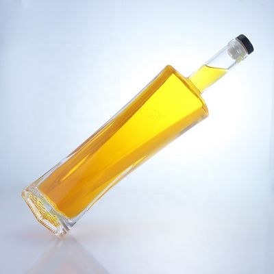 Garrafa de vidro transparente de 500 ml 750 ml 1000 ml com tampa de parafuso Material de base para bebidas industriais Vidro