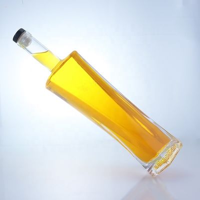Garrafa de vidro transparente de 500 ml 750 ml 1000 ml com tampa de parafuso Material de base para bebidas industriais Vidro