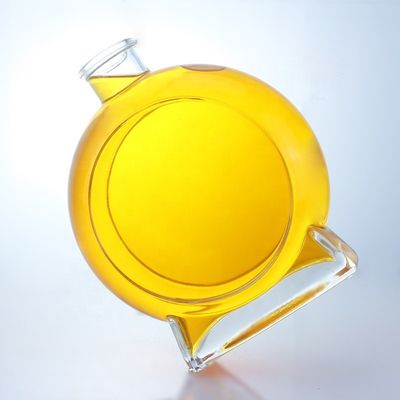 Garrafa de vidro vazia com fundo grosso de cortiça para gin, uísque, rum, tequila e brandy