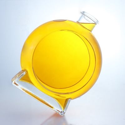 Garrafa de vidro vazia com fundo grosso de cortiça para gin, uísque, rum, tequila e brandy