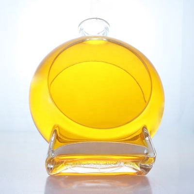 Garrafa de vidro vazia com fundo grosso de cortiça para gin, uísque, rum, tequila e brandy