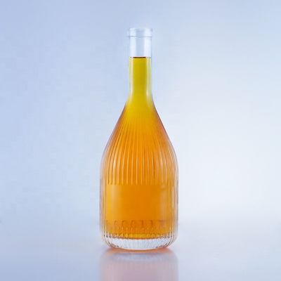 Garrafa de vidro vazia transparente para Vodka Gin Rum Whisky Brandy em 500ml 750ml 1000ml