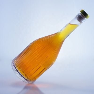 Garrafa de vidro vazia transparente para Vodka Gin Rum Whisky Brandy em 500ml 750ml 1000ml