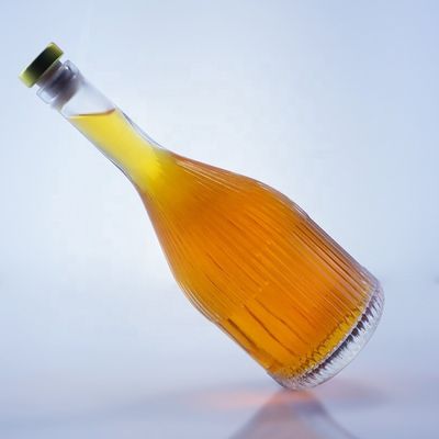 Garrafa de vidro vazia transparente para Vodka Gin Rum Whisky Brandy em 500ml 750ml 1000ml