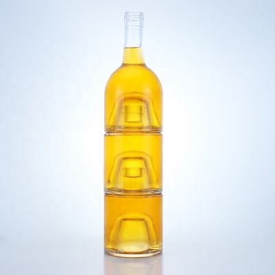Elegante garrafa de 500ml 750ml 1000ml Flint Glass Spirit para Whisky Vodka Champagne Tequila