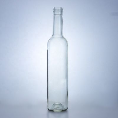 Garrafa de vidro transparente de 500 ml 700 ml 750 ml 1000 ml para manuseio de superfície de estampagem a quente do uísque