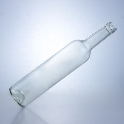Garrafa de vidro transparente de 500 ml 700 ml 750 ml 1000 ml para manuseio de superfície de estampagem a quente do uísque