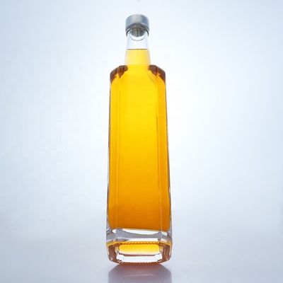 500ml 750ml Quadrado Whiskey Vodka garrafas para parafuso Tequila de vidro garrafas de licor