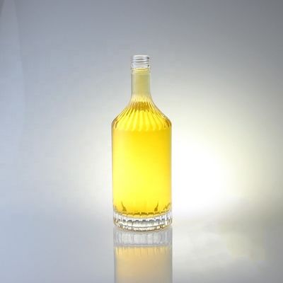 Garrafa de vidro com tampa de parafuso para uísque vodka champanhe tequila gin rum 750 ml 1000 ml transparente