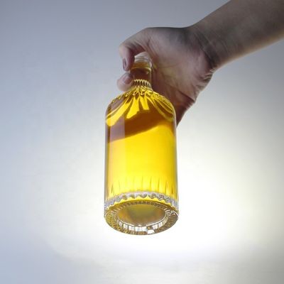 Garrafa de vidro com tampa de parafuso para uísque vodka champanhe tequila gin rum 750 ml 1000 ml transparente