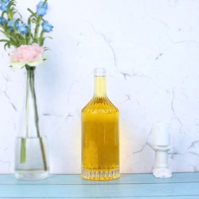 Garrafa de vidro com tampa de parafuso para uísque vodka champanhe tequila gin rum 750 ml 1000 ml transparente