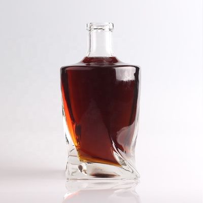 Tipo de vedação de uísque de cortiça 750 ml/1000 ml garrafa de vidro transparente para champanhe