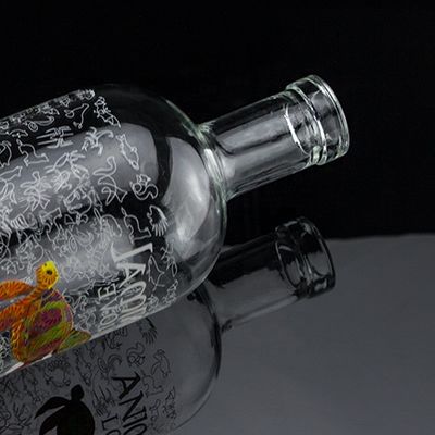Flint Glass 2022 Design Garrafa de vidro transparente para Gin Whisky Rum Tequila Brandy