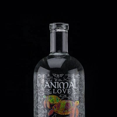 Flint Glass 2022 Design Garrafa de vidro transparente para Gin Whisky Rum Tequila Brandy