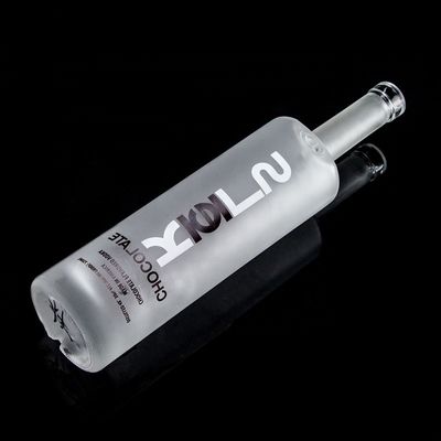 Tipo de vedação de cortiça 750ml 1000ml Decal congelado garrafa de vidro de pedra clara para gin rum champanhe tequila whisky logotipo personalizado