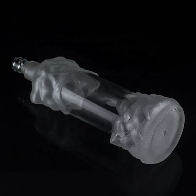 500 ml 700 ml 750 ml garrafa transparente de vidro de pedra para champanhe gin rum design único