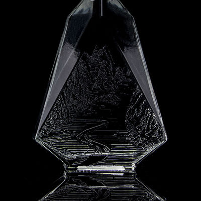 Garrafa de vidro de pedra transparente de fundo espesso para gin uísque rum tequila e brandy 2022 Design