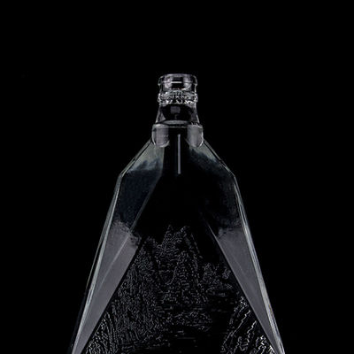Garrafa de vidro de pedra transparente de fundo espesso para gin uísque rum tequila e brandy 2022 Design