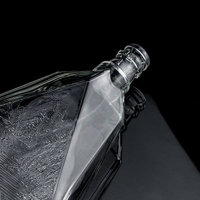 Garrafa de vidro de pedra transparente de fundo espesso para gin uísque rum tequila e brandy 2022 Design