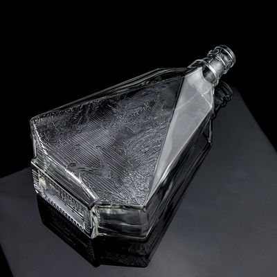 Garrafa de vidro de pedra transparente de fundo espesso para gin uísque rum tequila e brandy 2022 Design