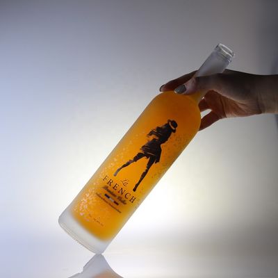 Gráfico 750ml 1000ml Decal congelado garrafa de vidro para cerveja Vodka Whisky Spirits