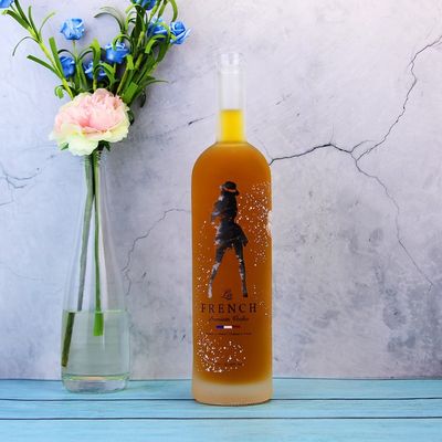 Gráfico 750ml 1000ml Decal congelado garrafa de vidro para cerveja Vodka Whisky Spirits