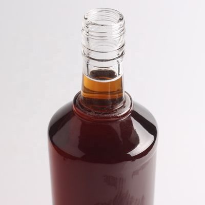 2022 Garrafa de vidro em relevo de fundo grosso Flint claro para gin Whisky Rum Tequila Brandy