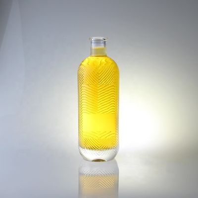 Garrafa de vidro transparente de 750 ml de capacidade extra com gravação de pedra com rolha de 500 ml de capacidade