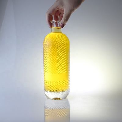Garrafa de vidro transparente de 750 ml de capacidade extra com gravação de pedra com rolha de 500 ml de capacidade