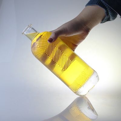 Garrafa de vidro transparente de 750 ml de capacidade extra com gravação de pedra com rolha de 500 ml de capacidade