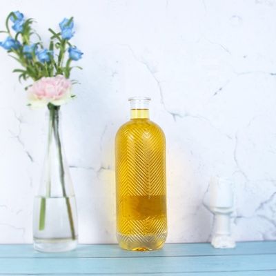 Garrafa de vidro transparente de 750 ml de capacidade extra com gravação de pedra com rolha de 500 ml de capacidade