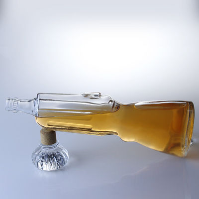 500 ml garrafa de vidro de uísque arma forma molde aberto 700 ml garrafa de vodka para a indústria de bebidas