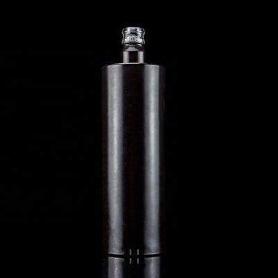 Botelha de vidro Whiskey Vodka 700ml 750ml Negro Distribuidor de garrafa de vidro personalizado