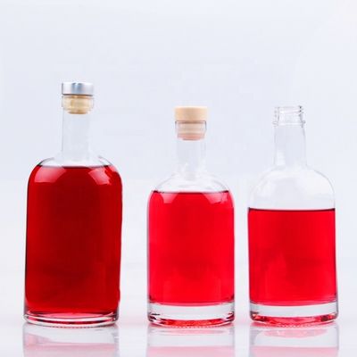 Garrafa de vidro global clássica redonda 70cl 75cl para bebidas alcoólicas com logotipo personalizado