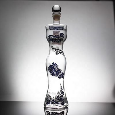 Bottle de vidro em forma de corpo de mulheres bonitas com tipo de vedação de cortiça