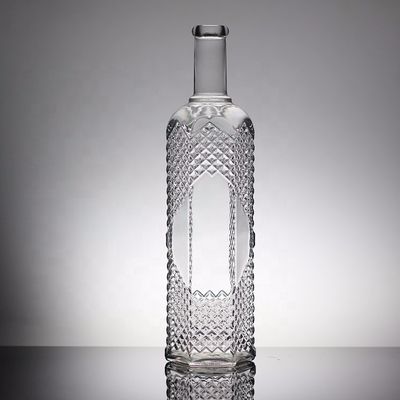 Garrafa industrial de 750 ml de vidro de cristal com decoração de gelo/pintura/impressão