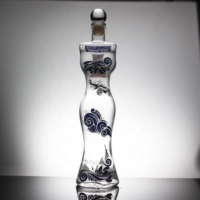 Bottle de vidro em forma de corpo de mulheres bonitas com tipo de vedação de cortiça