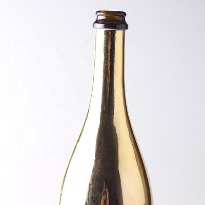 Garrafas de vidro de champanhe de ouro personalizadas com tampa de plástico para material de corpo de vidro